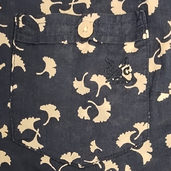 Chic Navy Floral Women's Blouse 100% Cotton - Picture 3 of 8